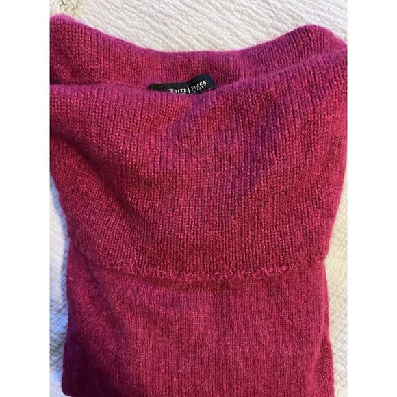 WHITE HOUSE BLACK MARKET DARK FUCHSIA PINK SHAWL COLLAR SWEATER SZ M Wool Blend - Picture 7 of 9